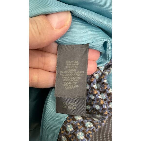 Liz Claiborne Wool/Angora Womens Blazer Size 12 Large Wood Buttons Office Siren - Picture 7 of 7